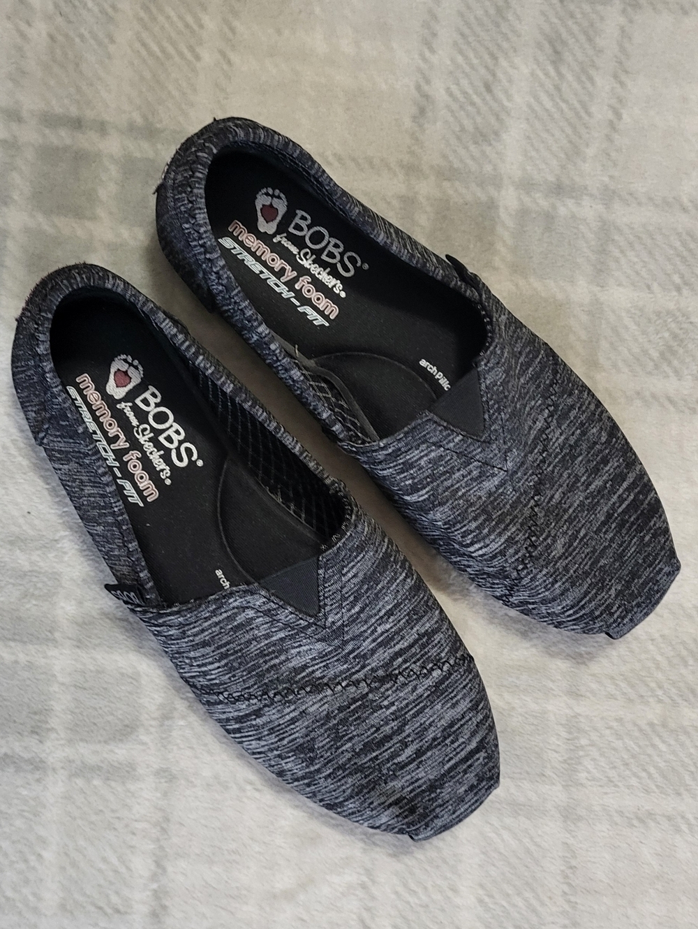 Bob's Womens  Black & Gray Lightweight Slip-On Casual Shoes Sz 6 Excellent Cond